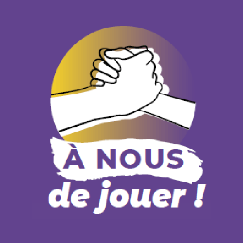 Logo de "À nous de jouer !", partenaire de l'association Lyoxa oeuvrant pour le monde associatif genevois